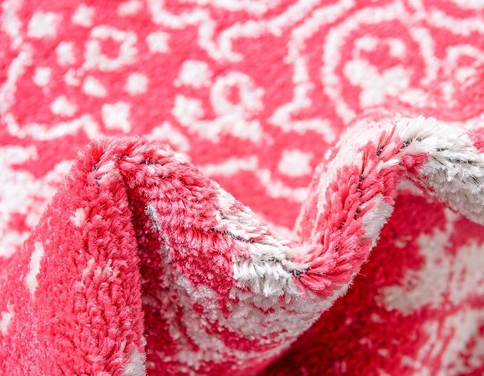 Rugs.com Arlington Collection Rug – 6' x 9' Pink Medium-Pile Rug Perfect for Living Rooms, Large Dining Rooms, Open Floorplans