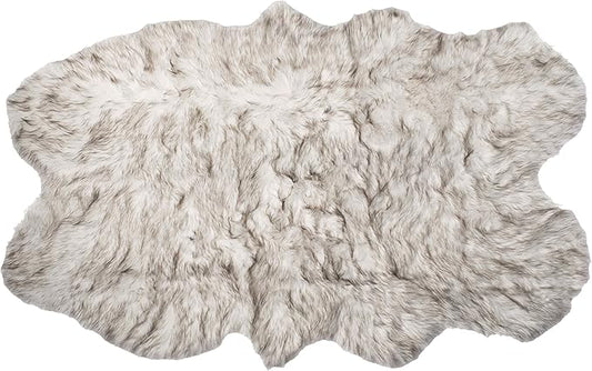 Luxe Gordon Faux Fur Rug with Soft and Fluffy Pile | Machine Washable Living Room Rug with Anti-Slip Backing | Cruelty-Free Area Rugs for Office or Bedroom, Gradient Chocolate, 4 ft x 6 ft