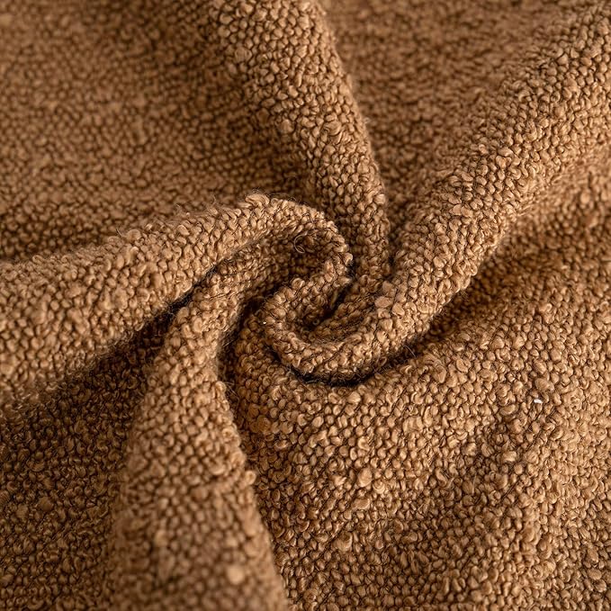 Foindtower Decorative Textured Boucle Throw Pillow Covers Accent Solid Pillow Cases Neutral Long Body Lumbar Couch Cushion Case for Chair Sofa Bedroom Living Room Home Decor 14x36 Inch,1PC,Tobacco