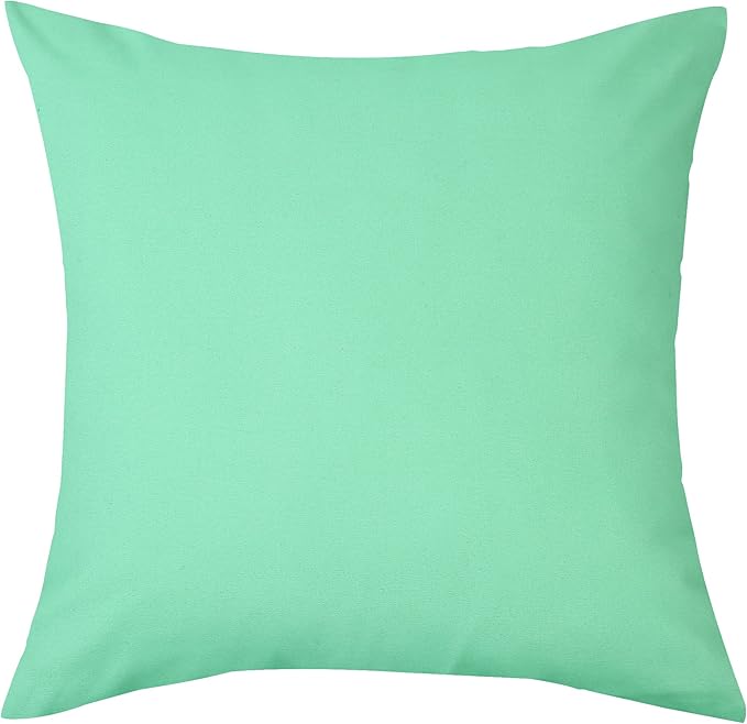 TangDepot Handmade Decorative Solid 100% Cotton Canvas Throw Pillow Covers/Cushion Covers, 45 Colors Available - (26" x 26" , Mint Green, 1 Count (Pack of 1))