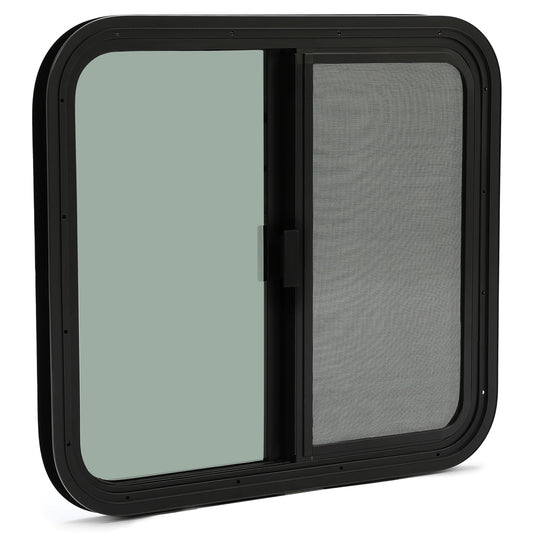 KUAFU RV Side Window Replacement, Teardrop Horizontal Slide, 24inx22in, Tinted Glass, Model GO-3648