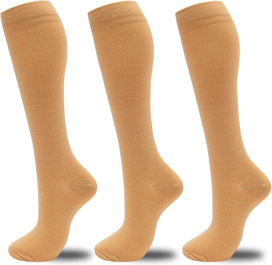 fenglaoda Compression Socks for Women Men 3 Pairs Graduated Compression Support Circulation Socks for Nurses