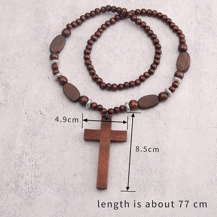 Leather Necklace for Women Boho Choker Necklace Long Cord Leather Pendant Bohemian Neckalce Vintage Alloy Pendant Leather Rope Necklace Wooden Necklaces for Women