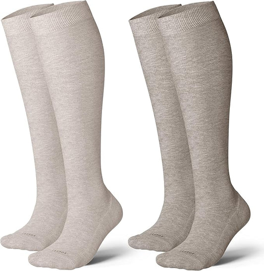 LEVSOX Thick Cotton Compression Socks for Women&Men 20-30mmHg Knee High Cute Support Sock for Nurses, Pregnancy, Travel