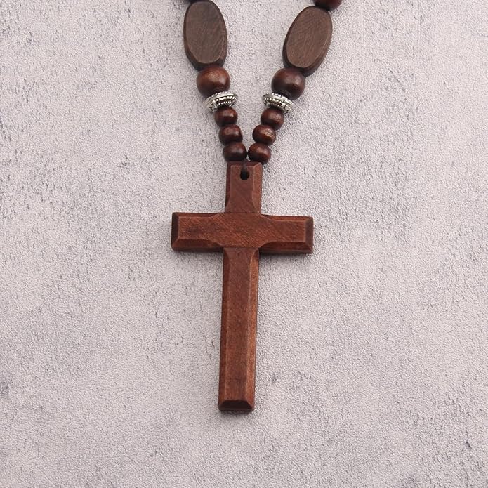 Leather Necklace for Women Boho Choker Necklace Long Cord Leather Pendant Bohemian Neckalce Vintage Alloy Pendant Leather Rope Necklace Wooden Necklaces for Women