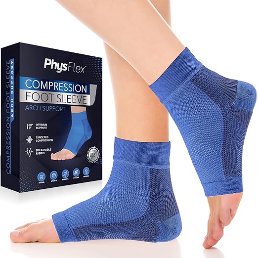 Compression Socks 20-30mmHg for Plantar Fasciitis, Achilles Tendonitis Relief - Ankle Compression Sleeve for Heel Spurs, Foot Swelling & Fatigue - Arch Support Brace for Everyday Use (1 Pair)