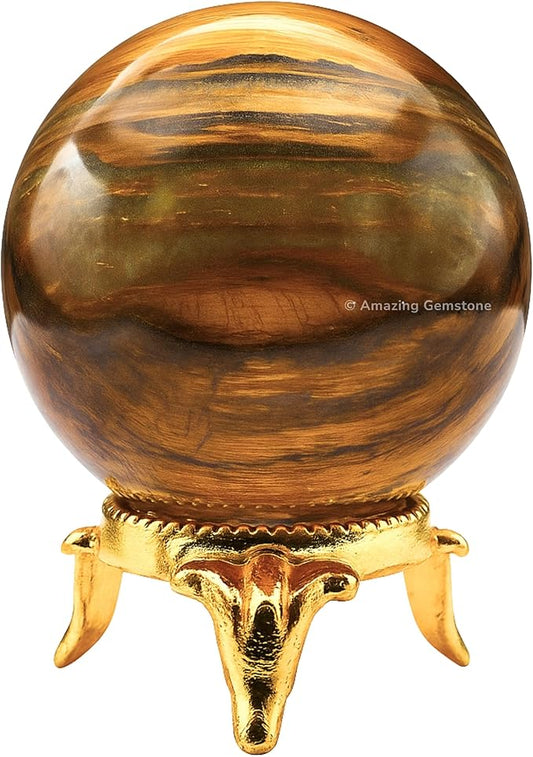 Amazing Gemstone Nellite Crystal Ball with Stand - 1.5" Inches Crystal Sphere Meditation Balls for Witchcraft and Decorative Balls