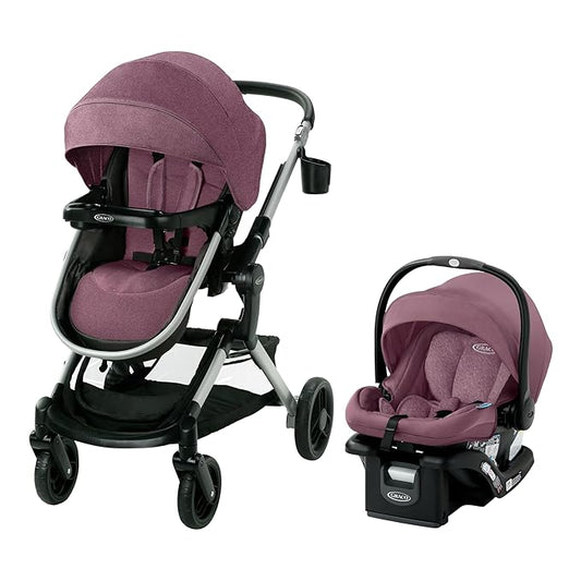 Graco Modes Nest Travel System, 3-in1 Modular Carseat Stroller Combo, Adjustable Slide2Me Infant Car Seat Carrier to Toddler Stroller, Includes the SnugRide DLX Infant Car Seat, Norah
