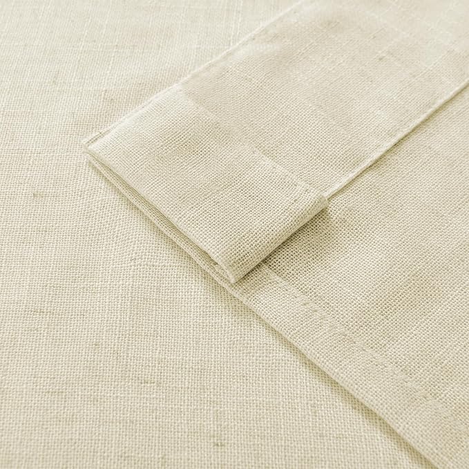 Joydeco Linen Curtains 108 Inch Length 2 Panel Sets,Light Filtering Curtains for Bedroom 100 Inch Wide Living Room Drapes with Back Tabs & Rod Pockets (W100 x L108 Inch, Linen)