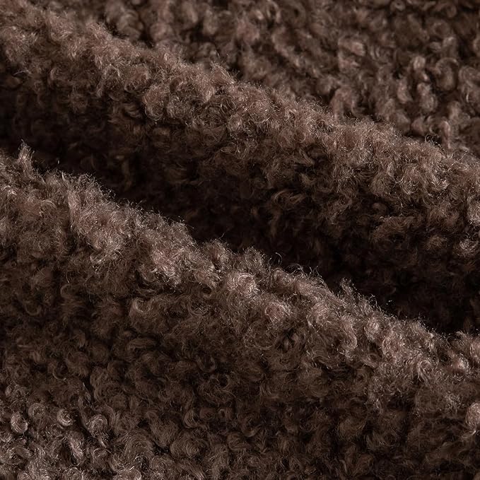 Yaertun Pack of 2 Faux Fur Throw Pillow Covers Decorative Sherpa Boucle Pillow Covers Fuzzy Soft Pillowcases Sheepskin Fleece Cushion Case for Couch Sofa Bed Living Room 22x22 Inch Chocolate