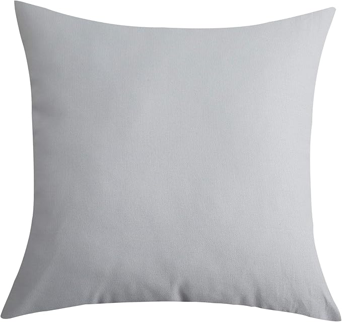 TangDepot Handmade Decorative Solid 100% Cotton Canvas Throw Pillow Covers/Cushion Covers, 45 Colors Available - (20" x20" , Gray Stone, 2 Count (Pack of 1))