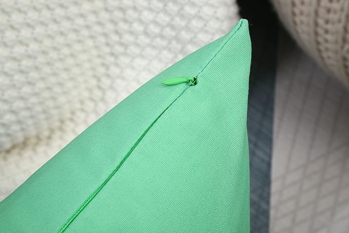 TangDepot Handmade Decorative Solid 100% Cotton Canvas Throw Pillow Covers/Cushion Covers, 45 Colors Available - (12" x 12" , Mint Green, 1 Count (Pack of 1))