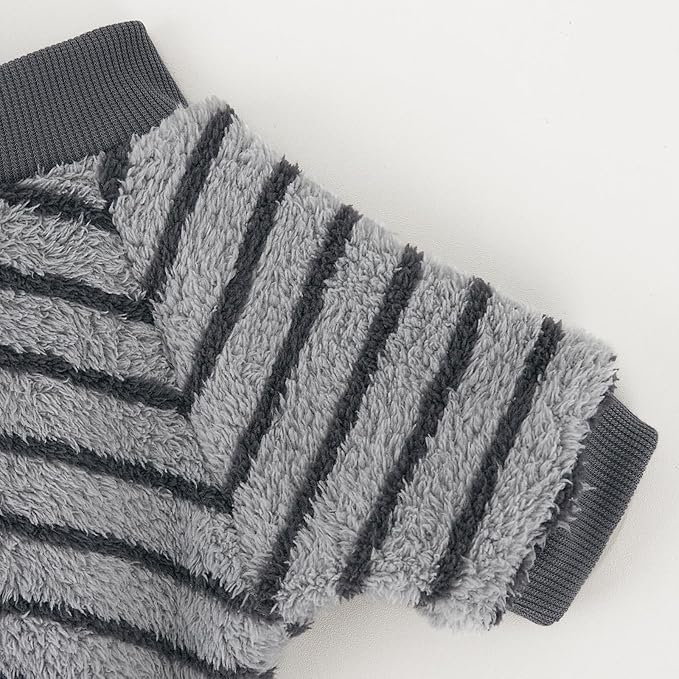 XPUDAC Stripe Dog Sweater Fleece Dog Pajamas Winter Pet Clothes for Small Medium Dogs Girl Boy Doggy Apparel for Cold Weather, M