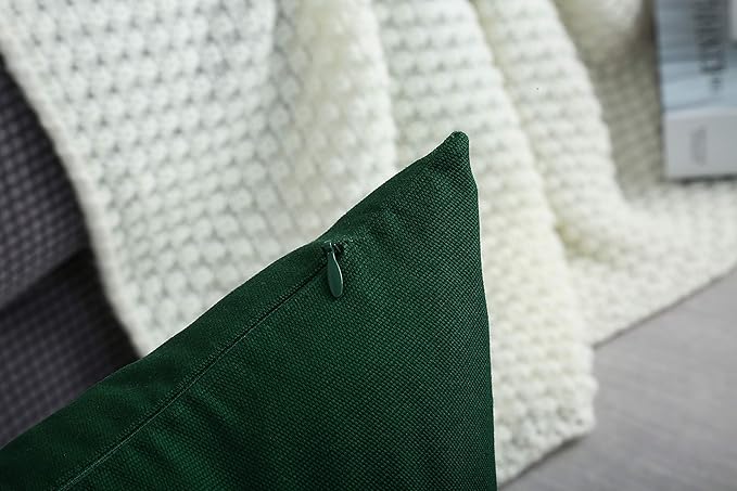 TangDepot Handmade Decorative Solid 100% Cotton Canvas Throw Pillow Covers/Cushion Covers, 45 Colors Available - (18" x18" , Deep Green, 2 Count (Pack of 1))