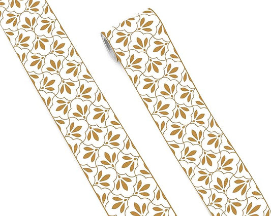 FLFK Wallpaper Borders - Floral Pattern Peel and Stick Wall Borders, Self-Adhesive, for Living Room Bedroom Kitchen Bathroom 4"x240"