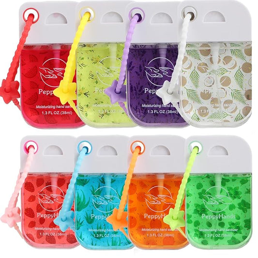 PeppyHands Hand Sanitizer, Hand Sanitizer Spray, Hydrating Spray for Hand, Portable Sanitizer spray Set ﻿for Travel Size, 500-Sprays Each Multi-Flavor (8Pcs.)