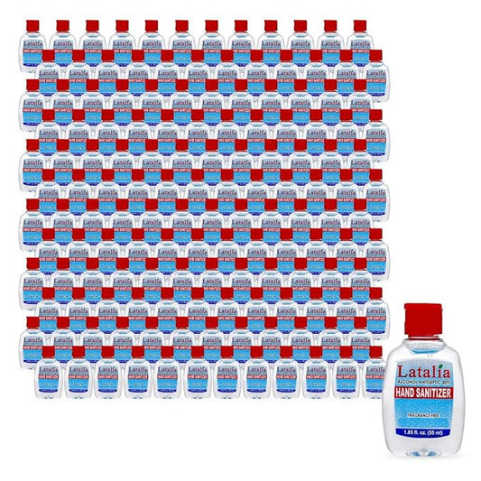 Latalia Mini Hand Sanitizer Travel Size Pack of 144 | 1.85 fl oz with 80% Alcohol Small Hand Sanitizer Bulk For Non-Sticky, Unscented, Gentle & Fresh Hands Anytime