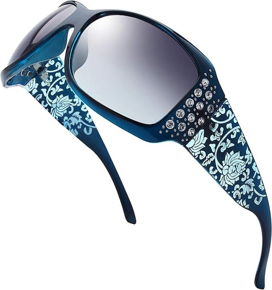 The Fresh Trendy Classic Women Hot Fashion Rhinestones Sunglasses with Gift Box