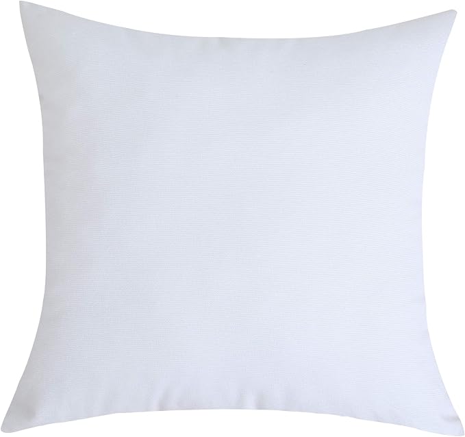 TangDepot Handmade Decorative Solid 100% Cotton Canvas Throw Pillow Covers /Pillow Shams, (16" x16" , White, 1 Count (Pack of 1))