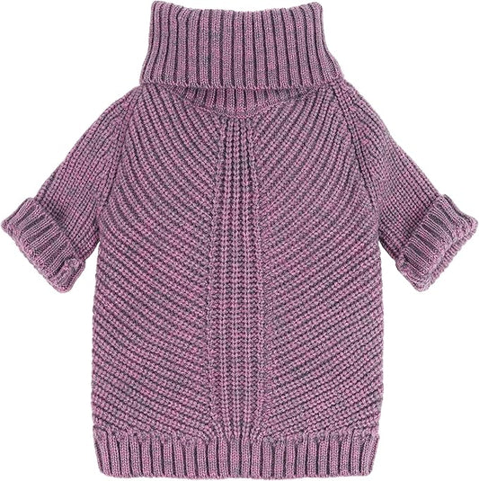Fitwarm Thermal Knitted Dog Sweater Doggy Winter Coat Pet Clothes Doggie Turtleneck Jacket Puppy Outfits Cat Sweatsuit Lavender Purple XX-Large
