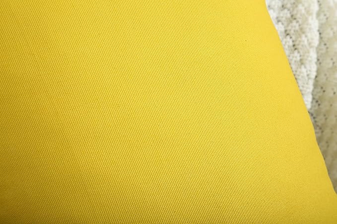 TangDepot Handmade Decorative Solid 100% Cotton Canvas Throw Pillow Covers /Pillow Shams, (16"x16", Deep Yellow), 1 Count (Pack of 1)