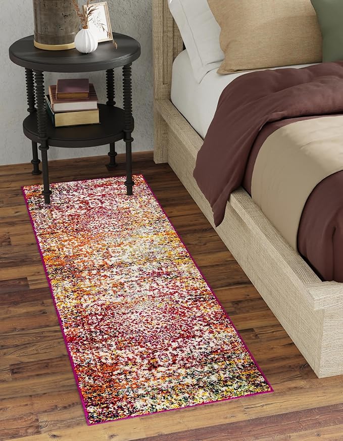 Rugs.com Arlington Collection Rug – 13 Ft Runner Multi Medium-Pile Rug Perfect for Hallways, Entryways