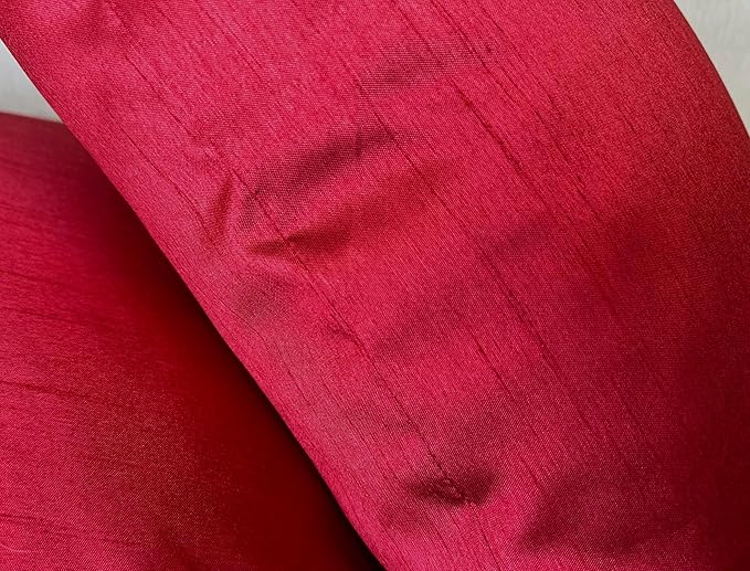 Aiking Home 24x24 Inches Faux Silk Square European Shams, Zipper Closure, Red (Set of 2)