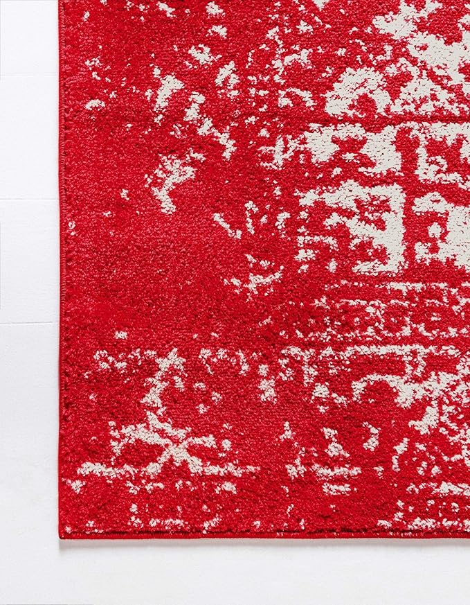 Rugs.com Arlington Collection Rug – 8' x 10' Red Medium-Pile Rug Perfect for Living Rooms, Large Dining Rooms, Open Floorplans