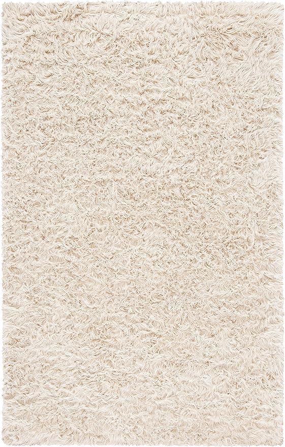SAFAVIEH Faux Sheep Skin Collection 5' x 7' Beige FSS235K Silken Glam 2.35-inch Thick Area Rug