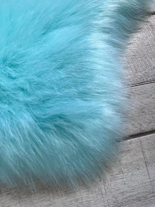 Free Shape Luxury Soft Fluffy Shag Area Rug Single and a Half 2'x4', 60x120cm - Vegan Fur Ultra Soft Indoor Carpet Nursery Rugs for Bedroom Home Decor, Blue