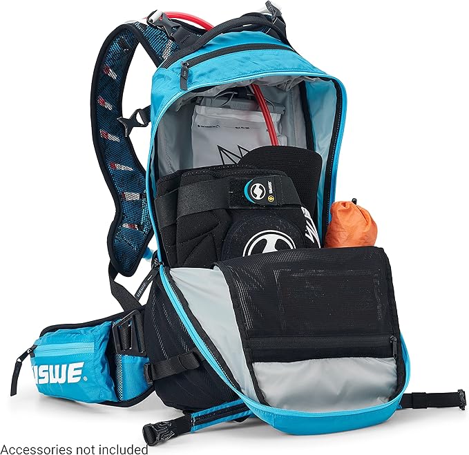 USWE Shred 16L Backpack, a High End Daypack for MTB, E-MTB, Mountain Bike, Blue