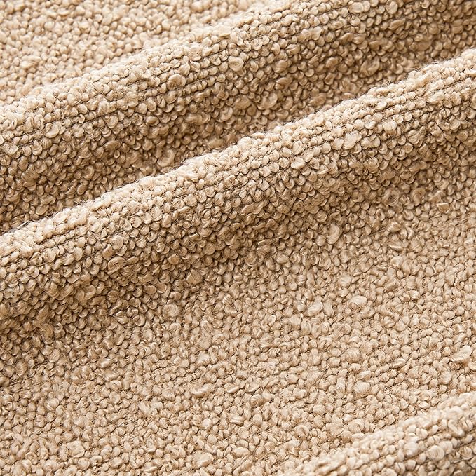 Mixhug Decorative Boucle Throw Pillow Covers, Camel, 12 x 20 Inches, Pack of 2 - Textured Boho Pillow Covers for Couch and Bed