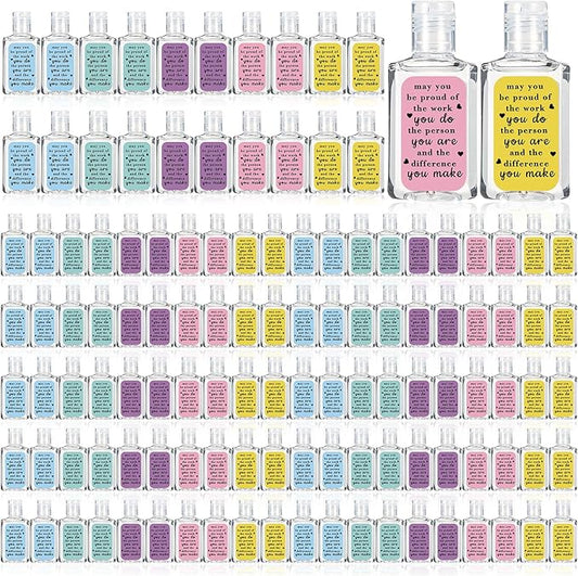 120 Pcs Thank You Gifts for Coworker Mini Hand Sanitize Gel Bulk Scent Hand Sanitizer Travel Size Inspirational Appreciation Gifts for Party Supplies Friends Teacher Employee
