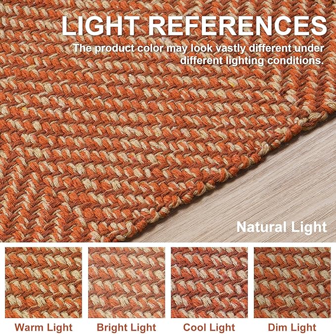 Collive Hallway Runner Rug, 2' x 5' Soft Washable Kitchen Runner Rug, Terracotta Contemporary Modern Laundry Room Rugs Indoor Hand-Woven Cotton Carpet for Bedroom Entryway Front Door