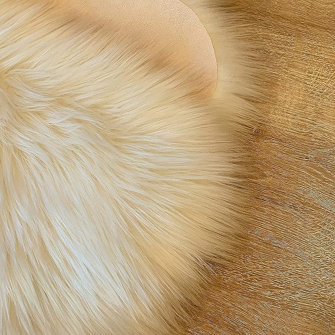 LAMBZY High Pile Super Soft Faux Sheepskin Rug (9'x12', Cream)