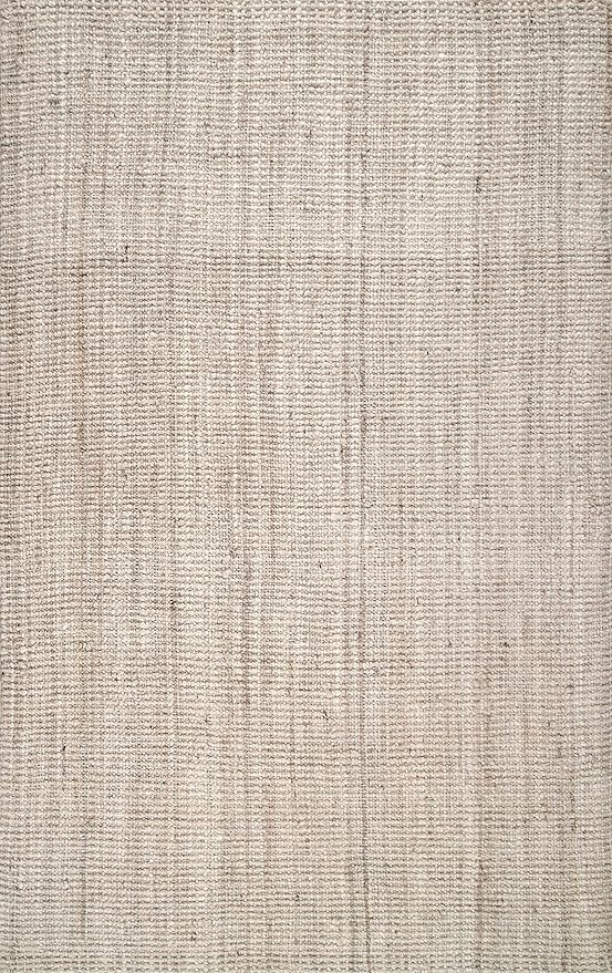 nuLOOM Ashli Solid Farmhouse Jute Area Rug, 8'6" x 11'6", Off-white
