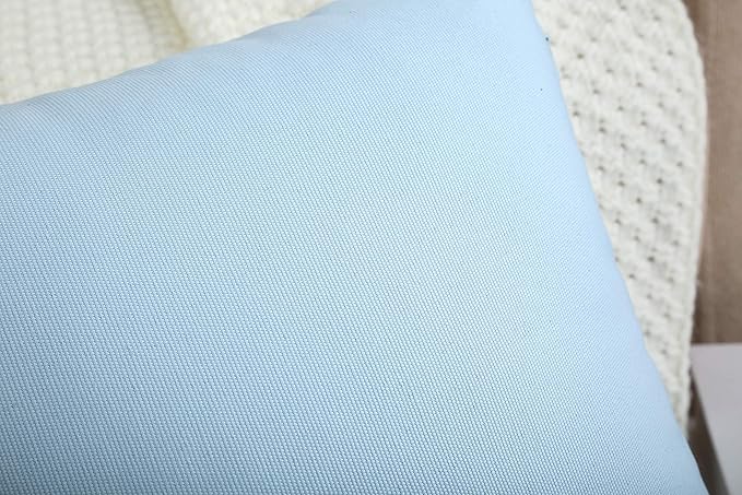 TangDepot Handmade Decorative Solid 100% Cotton Canvas Throw Pillow Covers/Cushion Covers, 45 Colors Available - (18" x18" , Light Blue, 2 Count (Pack of 1))