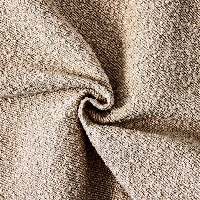 Boucle Decorative Throw Pillow Covers for Couch Set of 2, 24x24 inches, Oatmeal