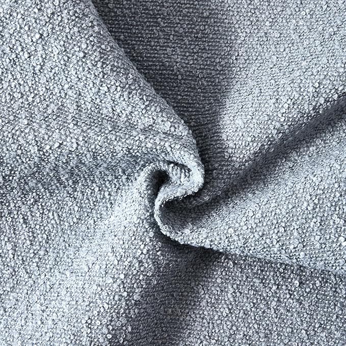 Boucle Decorative Throw Pillow Covers for Couch Set of 2, 24x24 inches, Light Blue