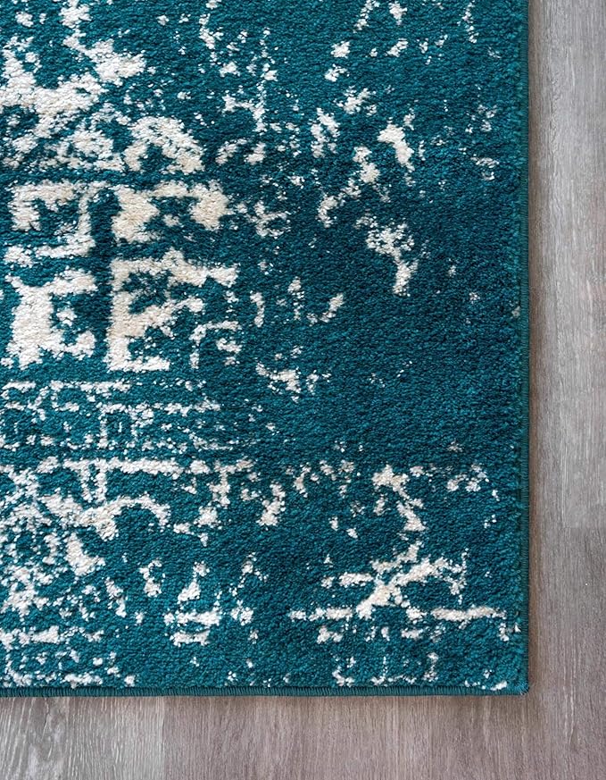 Rugs.com Arlington Collection Rug – 3' x 5' Turquoise Medium-Pile Rug Perfect for Living Rooms, Large Dining Rooms, Open Floorplans