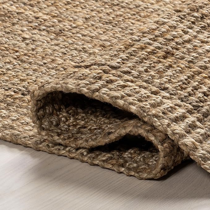 Nuloom Daniela Natural, 3' x 5', Handmade, Jute, Tassel, Soft and Textured, High Traffic, Stain Resistant, Easy Clean, Durable Area Rug for Bedroom, Living Room, Dining Space, Foyer, Entryway