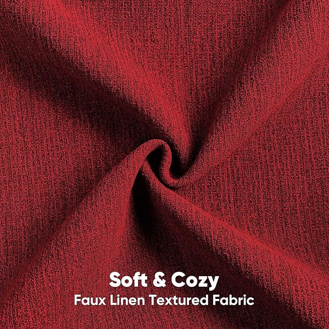 FUTEI Christmas Red Chenille Decorative Throw Pillow Covers 18x18 Inch Set of 2,Soft Cozy Faux Linen Textured Cushion Case,Farmhouse Home Decor for Couch Living Room