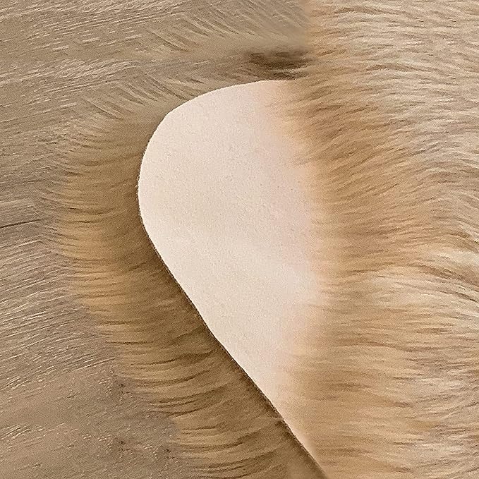 LAMBZY High Pile Super Fluffy Soft Faux Sheepskin Rug | Faux Sheepskin Rugs for Living Room Playroom Bedroom | Classic Super Soft to Touch Rug (5'x8', Beige)