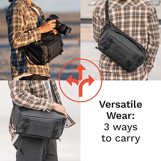 WANDRD ROGUE V1 9L Sling: Compact Camera Sling and Crossbody Bag with Fast Access, 3-Way Carry– Lightweight Everyday Bag Great for Travel, Photography, and Daily Use (Black)