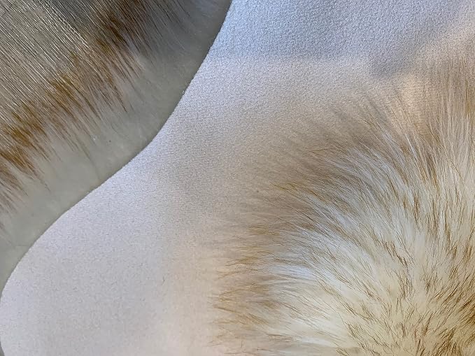 LAMBZY Faux Sheepskin Super Soft Hypoallergenic Silky Shag Rug for Living Room, Kids Room, Sofa (Decto 10 Pelts 6'x10', White/Brown Tips)