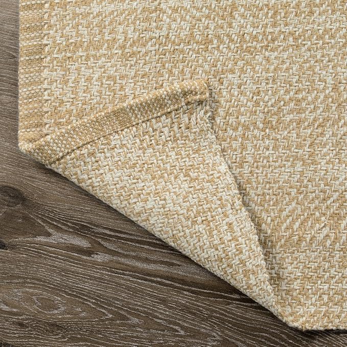 Collive Boho Rugs for Living Room 6x9 Tan, Washable Large Area Rug Braided Woven Cotton Bedrom Rug, Modern Floor Carpet Door Rugs for Nursery Room Office, Outdoor Rug for Patio Balcony Courtyard Decor