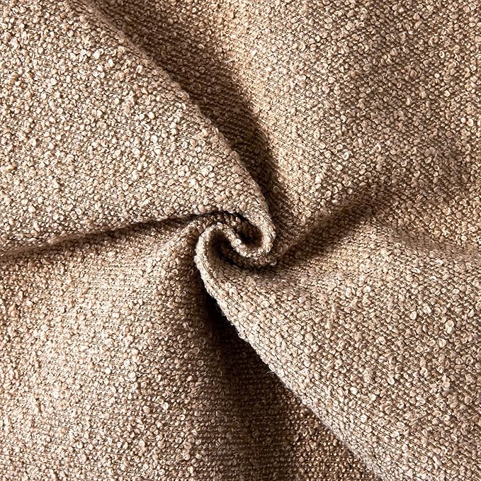 Boucle Decorative Throw Pillow Covers for Couch Set of 2, 18x18 inches, Camel