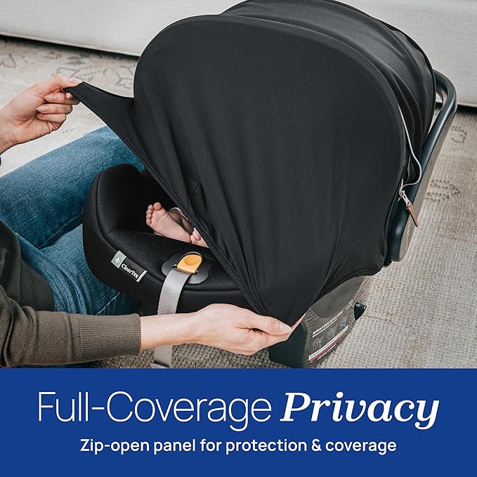 Chicco KeyFit Max Zip ClearTex Infant Car Seat and Base, Rear-Facing Seat for Infants 4-30 lbs., Infant Head and Body Support, Compatible with Chicco Strollers, Baby Travel Gear | Sierra/Beige