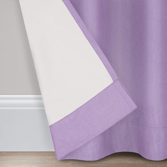 ECLIPSE Kendall Modern Blackout Thermal Rod Pocket Window Curtain for Bedroom or Living Room (1 Panel), 42" x 54", Light Purple