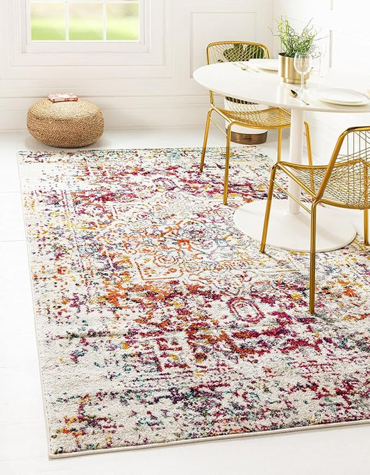 Rugs.com Arlington Collection Rug – 4' x 6' Multi Medium-Pile Rug Perfect for Living Rooms, Large Dining Rooms, Open Floorplans